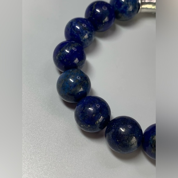 Silpada Vintage Sterling Silver & Lapis Lazuli CONFECTION Stretch Bracelet - Picture 7 of 13